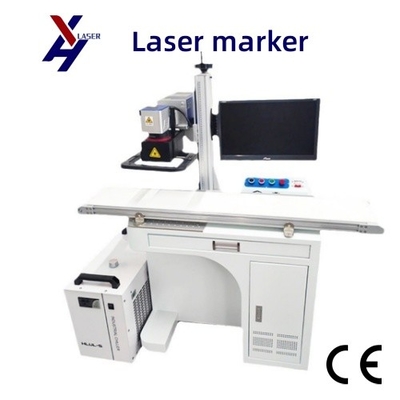 20W 30W 50W 100W স্বয়ংক্রিয় ক্যাবিনেট ফাইবার লেজার মার্কিং কনভেয়র বেল্ট সঙ্গে খোদাই মেশিন